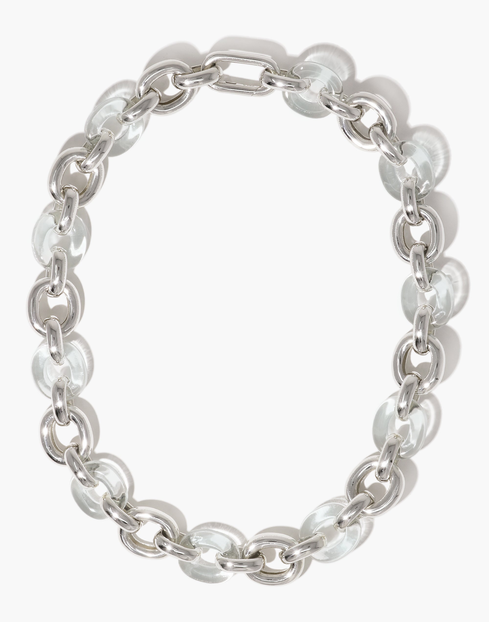 Loop Chain Bracelet Blue Ocean / Sterling Silver / L