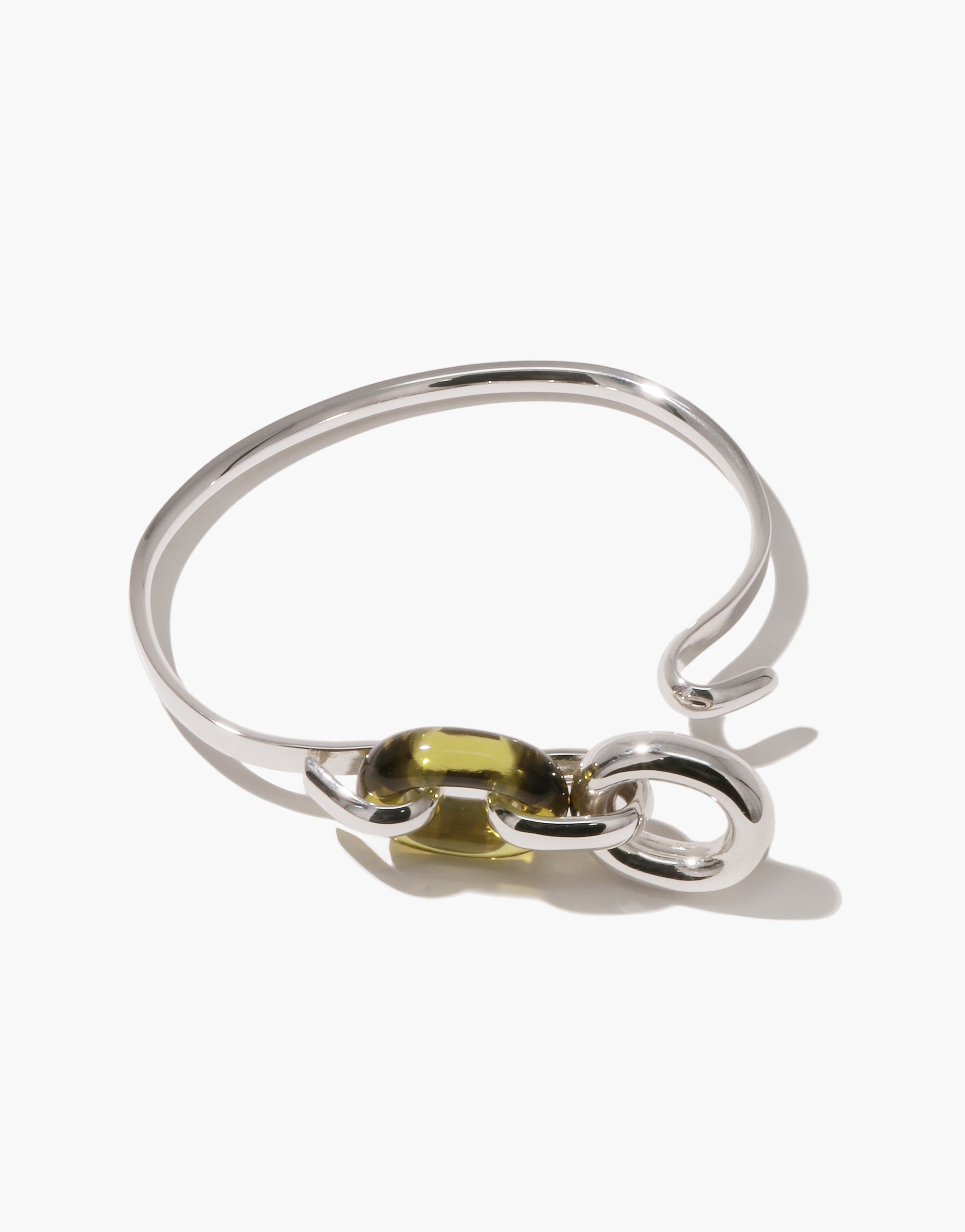 Island Hook Bracelet Handmade in Sterling Silver With Yellow Gold Vermiel 