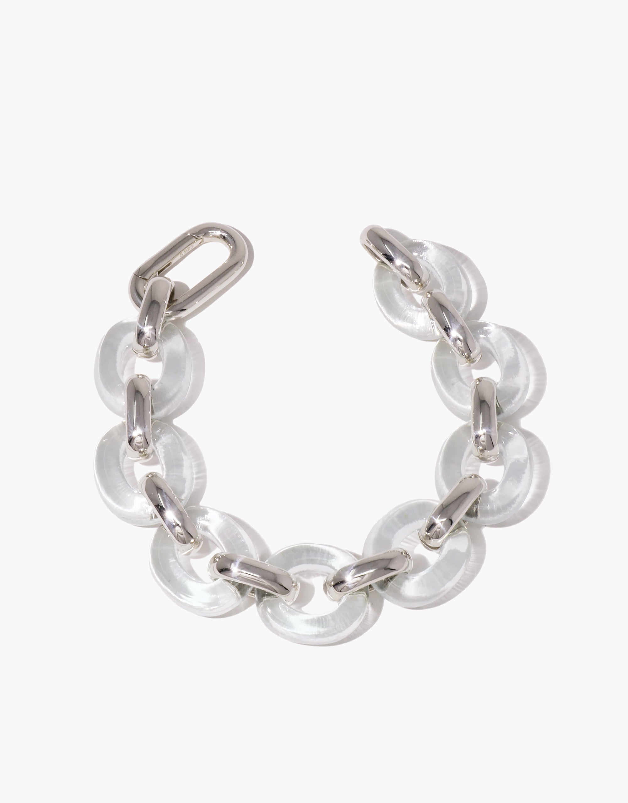 Loop Chain Bracelet Blue Ocean / Sterling Silver / L