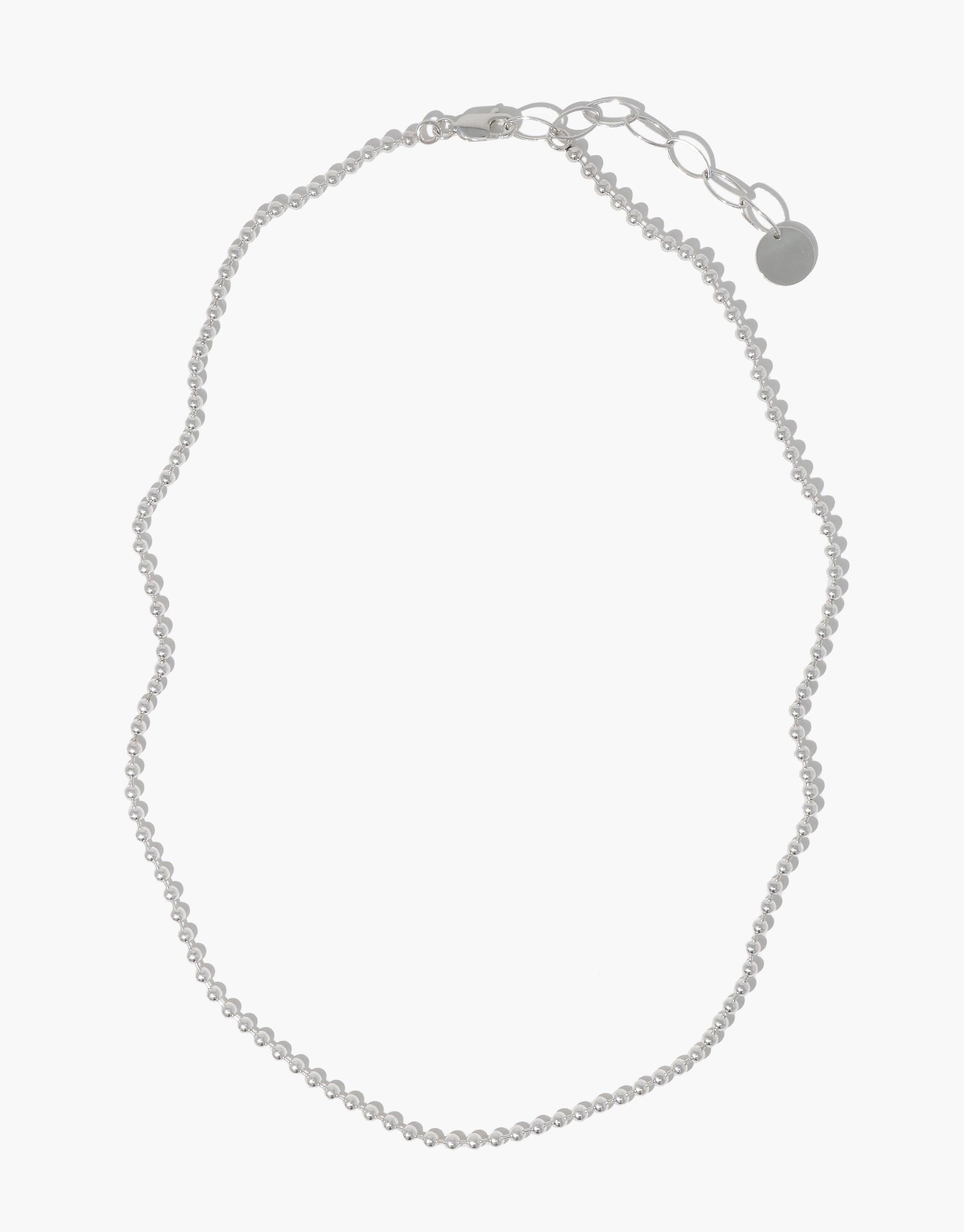 Silver white round bead ball store necklace