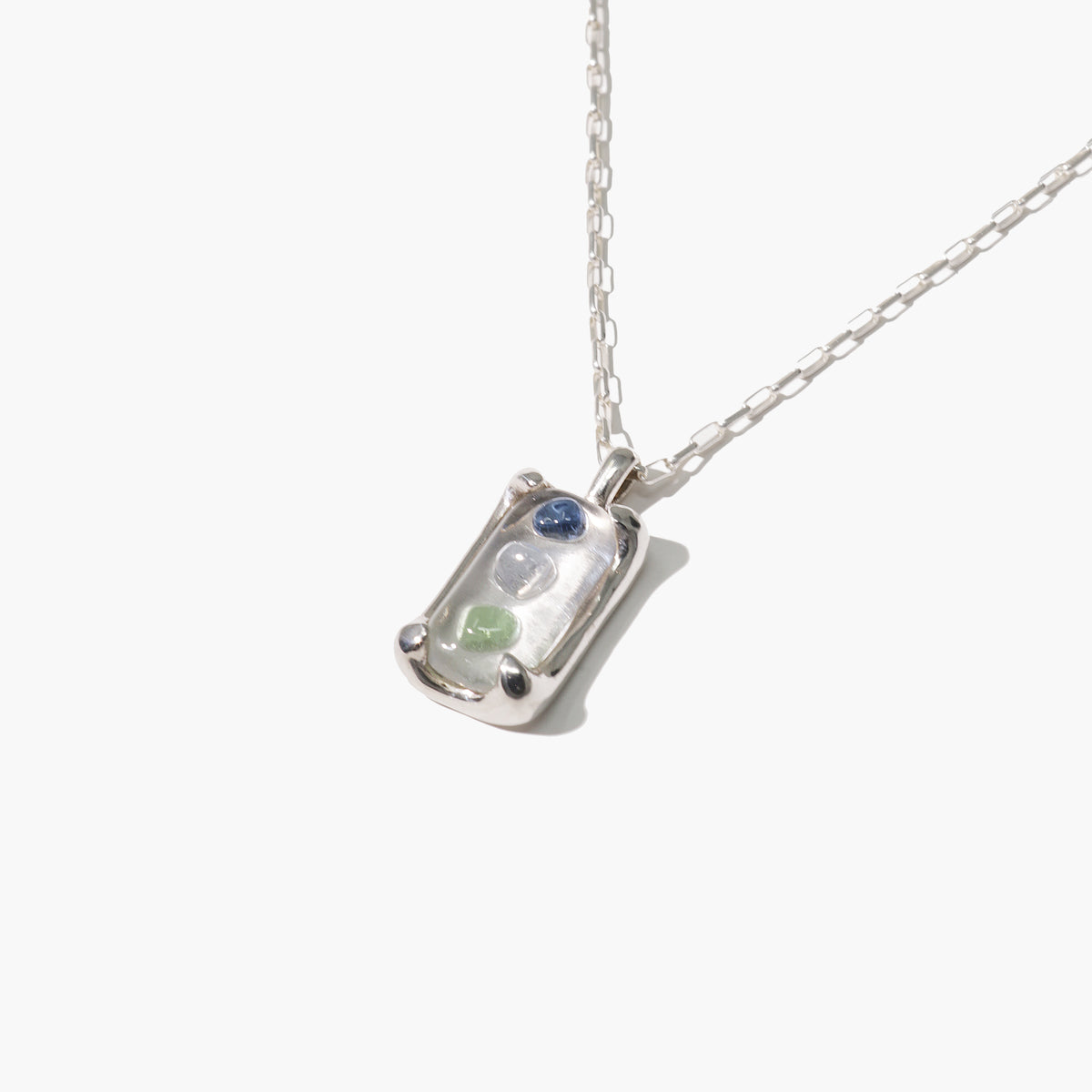 Aeravida Unisex Simple & Sparkling Clear Crystal Cube Prism on .925 Sterling Silver Pendant Chain Necklace for Modern Chic Style & Casual Everyday